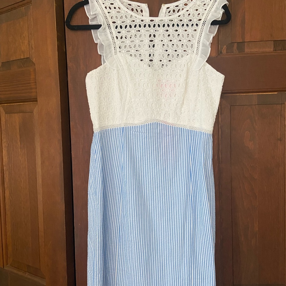 Lilly Pulitzer Maya Stripe and Lace Eyelet Sheath NWT